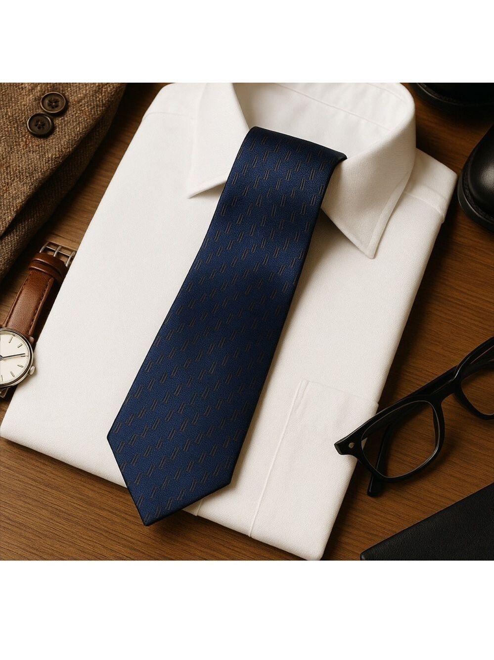 BARCELINO HANDMADE ITALIAN BLUE, GRAY, & BLACK BLOCK SILK TIE ELEGANCE REDEFINED